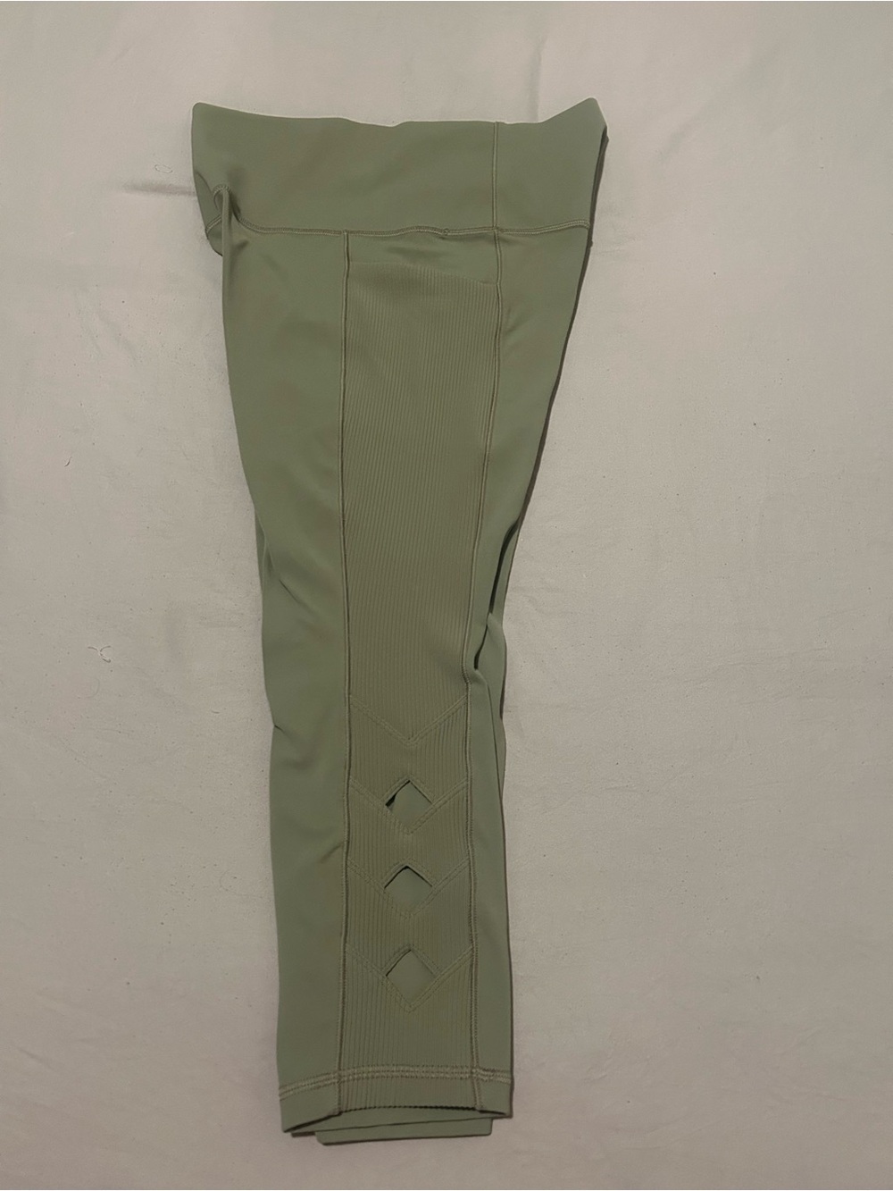 Athleta Olive Green Cropped Leggings with Side Cutout Detail - Picture 5 of 10